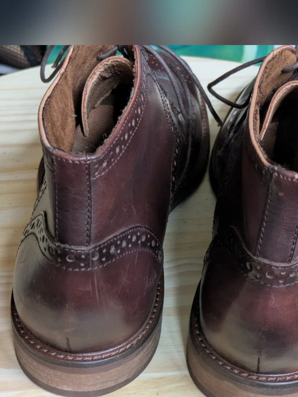 Blake Mckay Wingtip Brogue Chukkas Size 10 Mm Dark Brown Leather NEVER WORN